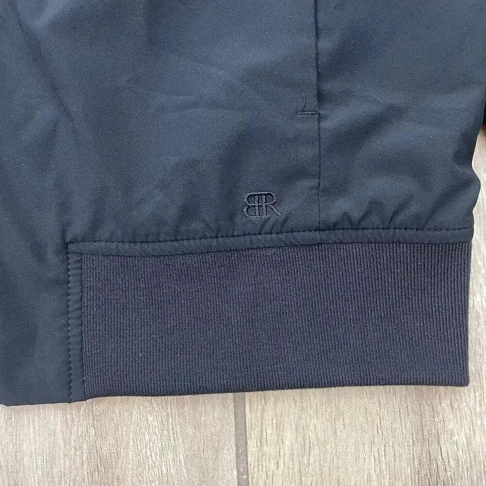 Banana Republic Bomber Jacket Mens Medium Black Full Zip Stretch Lightweight
